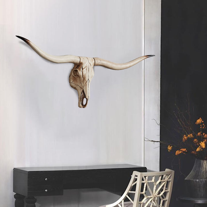 WorldNorse Animal Head Long Horn Skull Wall Decor - image 1