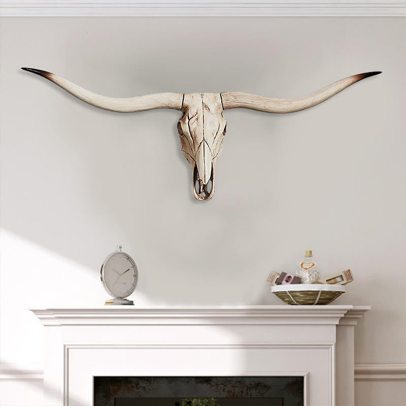 WorldNorse Animal Head Long Horn Skull Wall Decor - 75cm - image 0