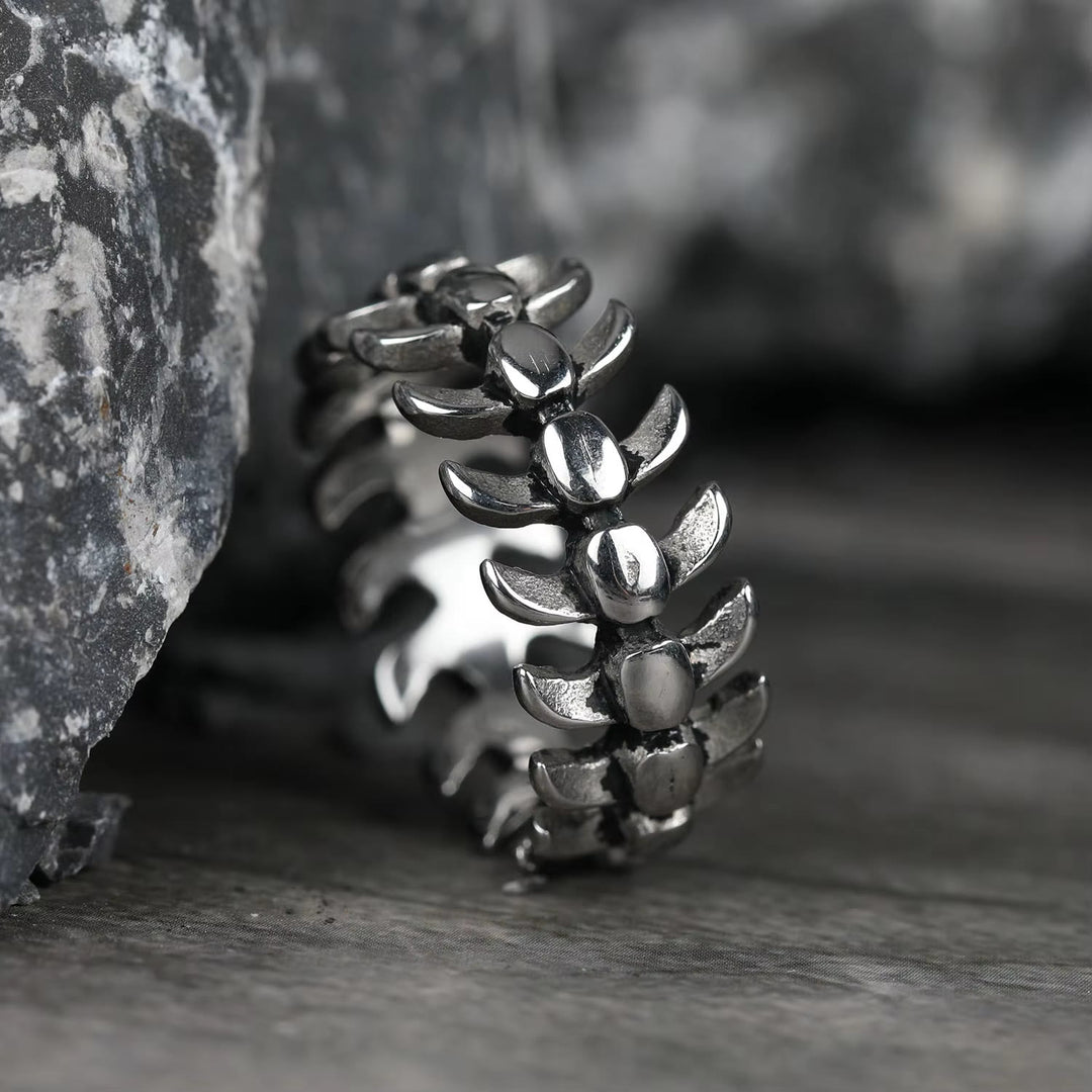 WorldNorse Gothic Retro Spine Fish Bone Ring - AU Size Y（US 12） - image 0