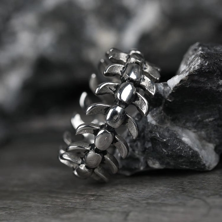 WorldNorse Gothic Retro Spine Fish Bone Ring - image 2