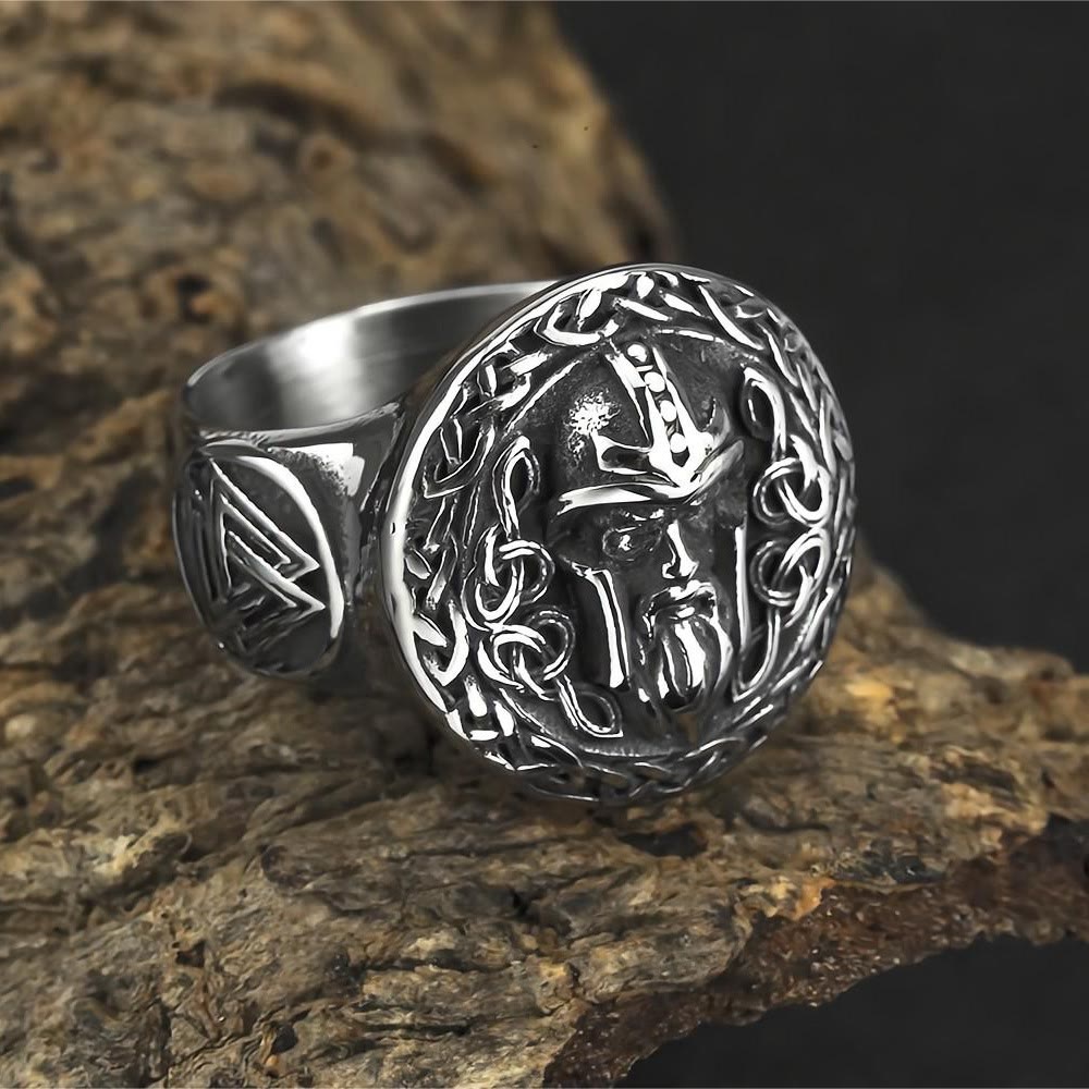 WorldNorse Odin Head Celtic Knot Valknut Ring - AU Size Z（US 13） - image 0