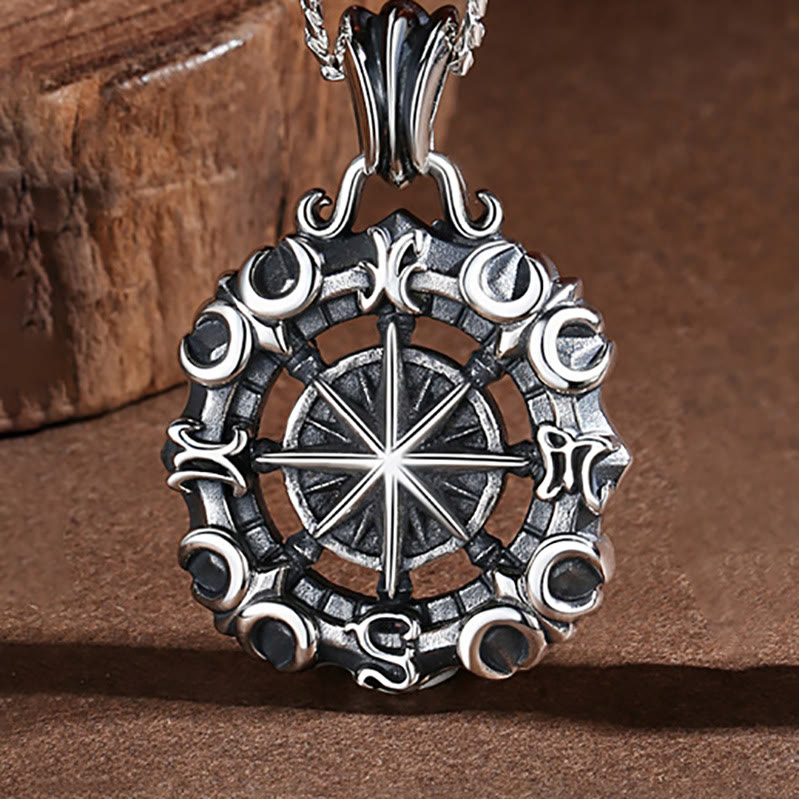 WorldNorse Celestial Constellation Compass Necklace - Silver - image 4