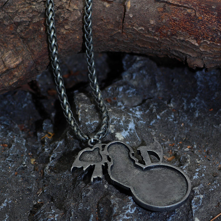 WorldNorse Viking Axe Shield Raven Necklace - image 7