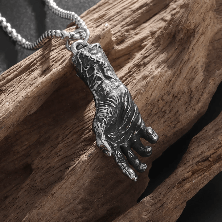 WorldNorse Skull Hand Bone Necklace - image 4
