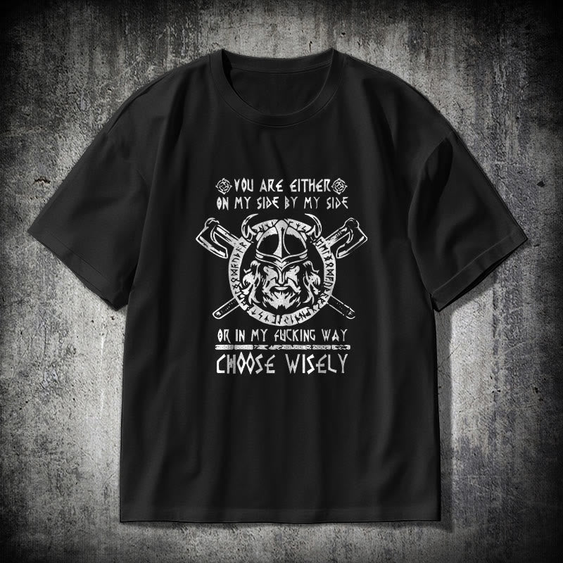 WorldNorse Vikings Rune Odin Symbol Axe T-shirt - Black - 2XL - image 0