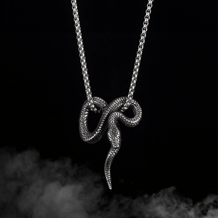 WorldNorse Gothic Python Snake-Shaped Necklace - 70cm - image 0