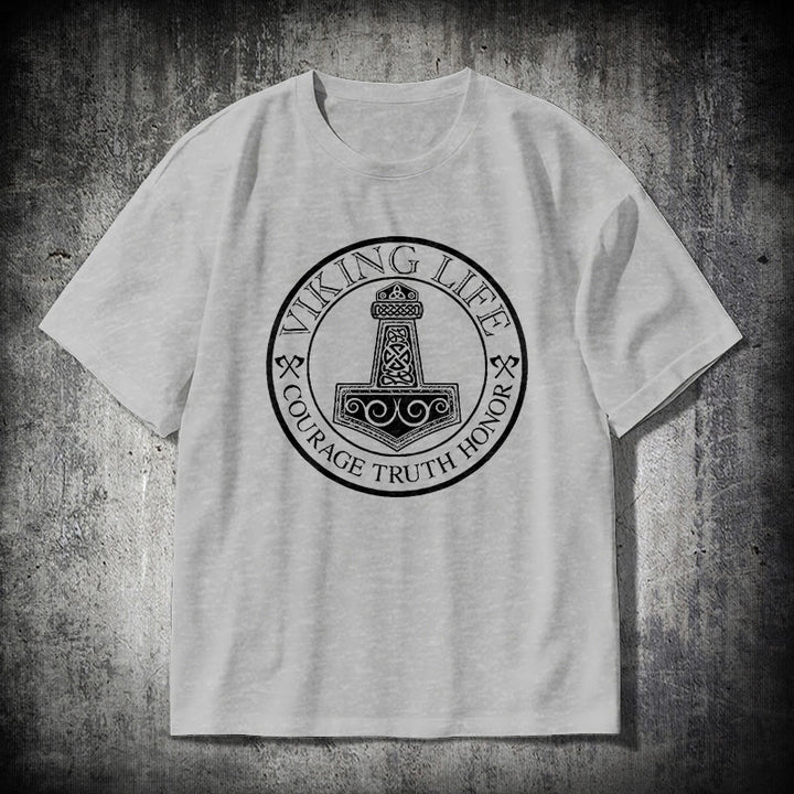 WorldNorse Viking Honor Thor's Hammer T-shirt - Grey - 2XL - image 18