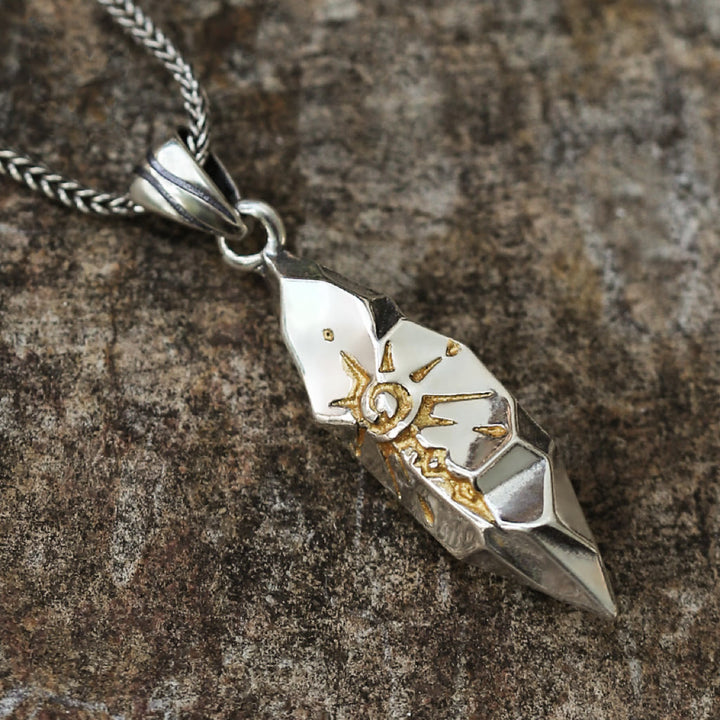 WorldNorse Handcrafted 925 Silver Wishing Stone Necklace - Silver - With Wheat Chain - 55cm - image 0