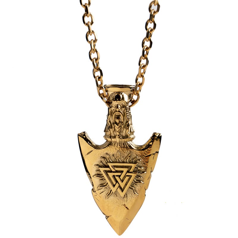 WorldNorse Vegvisir Valknut Retro Arrowhead Necklace