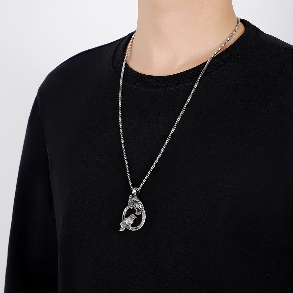 WorldNorse Handmade Odin's Ravens Huginn and Muninn Necklace - image 6