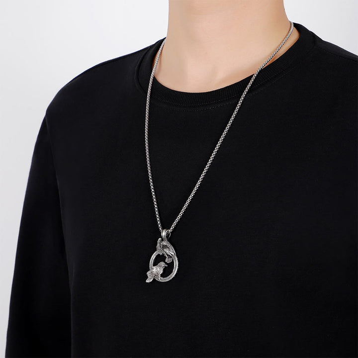 WorldNorse Handmade Odin's Ravens Huginn and Muninn Necklace - image 6