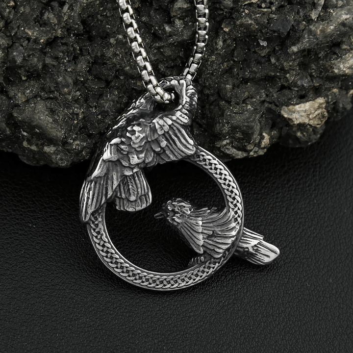 WorldNorse Handmade Odin's Ravens Huginn and Muninn Necklace - image 9