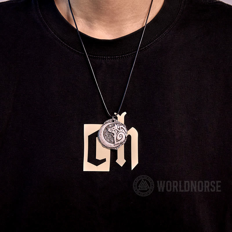 WorldNorse Wolf Roar Moon Necklace - image 1