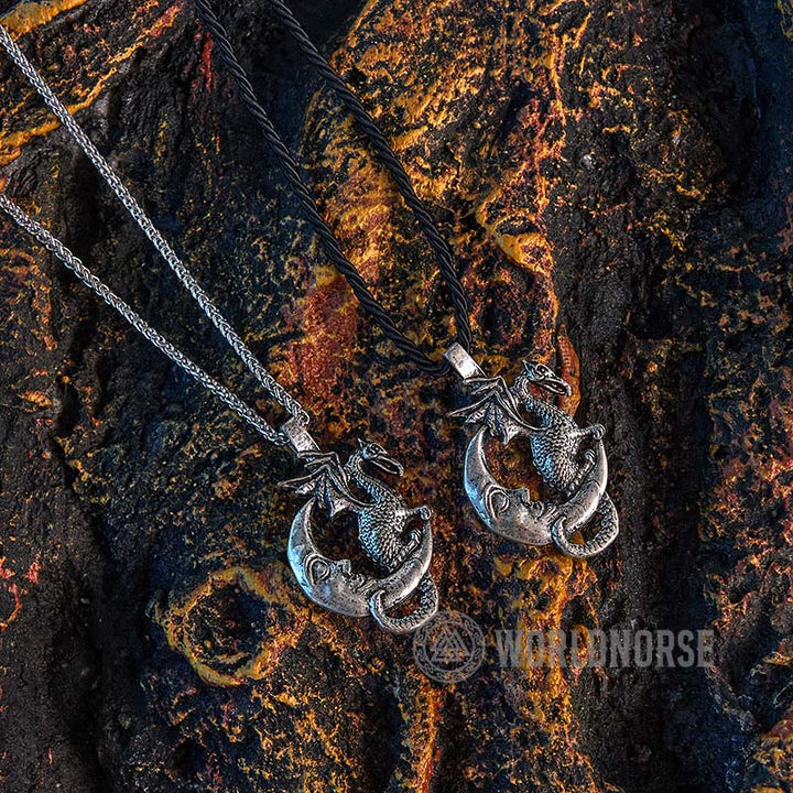 WorldNorse Mythical Viking Dragon Moon Necklace - image 5