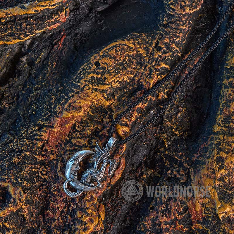 WorldNorse Mythical Viking Dragon Moon Necklace - image 8