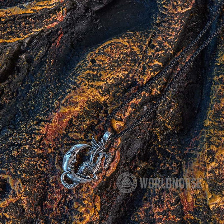WorldNorse Mythical Viking Dragon Moon Necklace - image 8