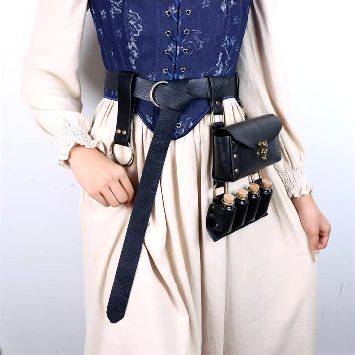 WorldNorse Medieval Witch Leather Belt Pouch Bag - image 2