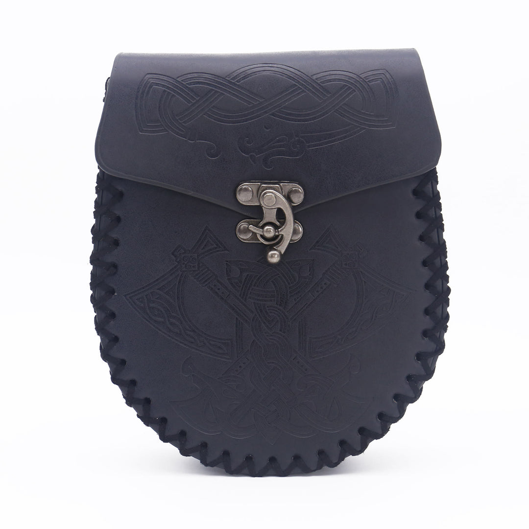 WorldNorse Viking Axe Norse Dragon Wolves Leather Belt Pouch Bag  - image 4