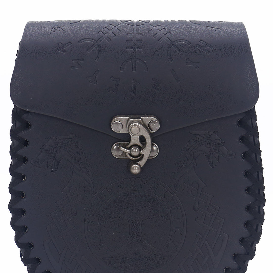 WorldNorse Viking Axe Norse Dragon Wolves Leather Belt Pouch Bag  - image 9