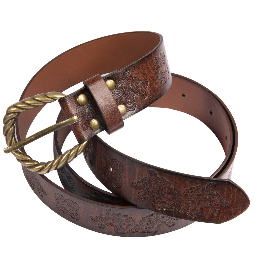 WorldNorse Vintage Fenrir Embossed Belt