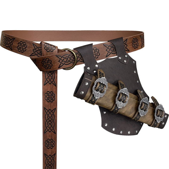 WorldNorse Celtic Knot Buckle Leather Sword Belt Sheath - image 0