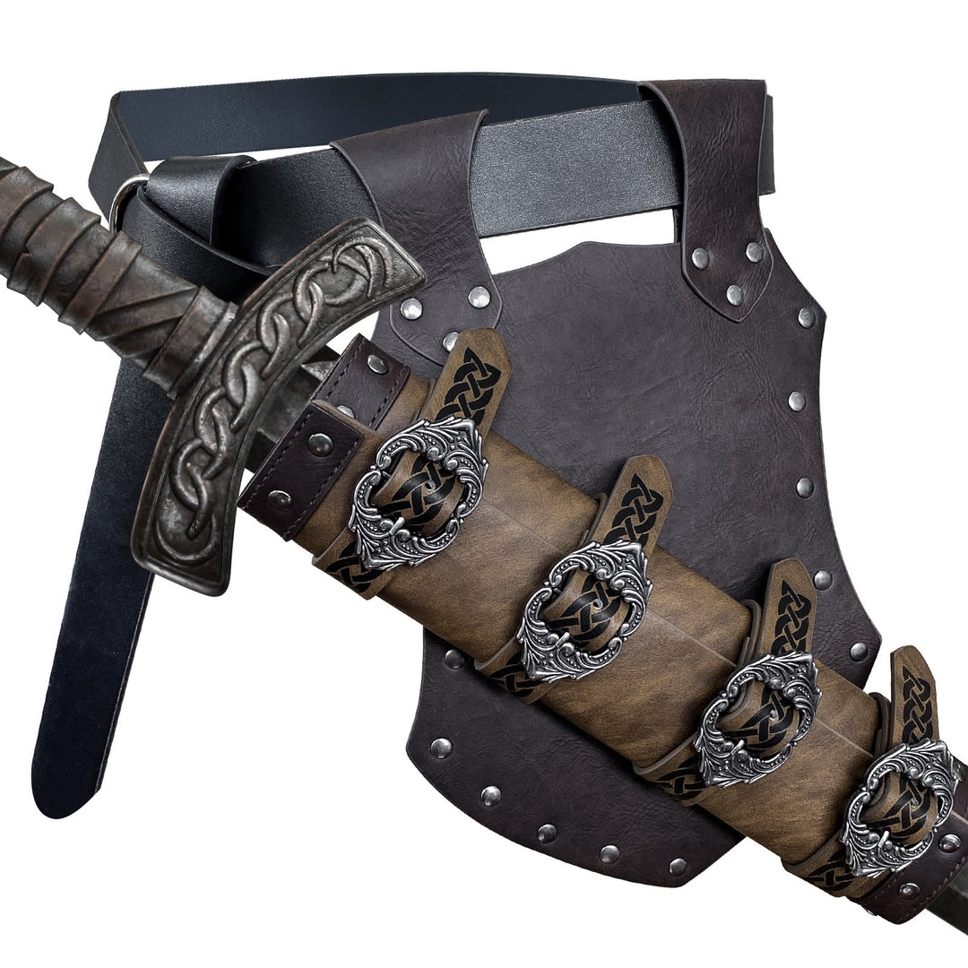 WorldNorse Celtic Knot Buckle Leather Sword Belt Sheath - image 3