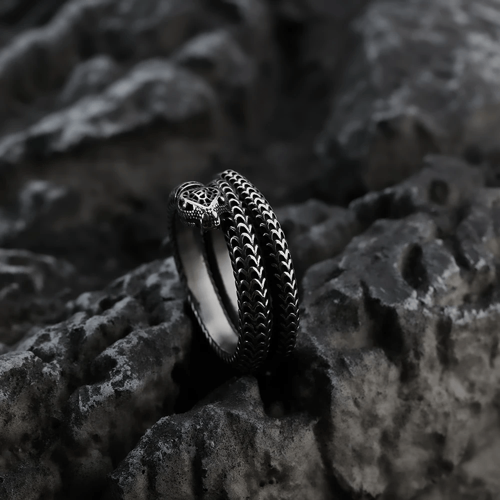 WorldNorse Snake King Titanium Steel Coil Ring - image 5