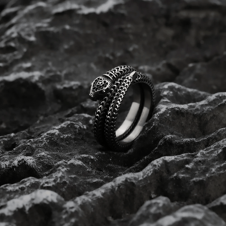 WorldNorse Snake King Titanium Steel Coil Ring - image 4