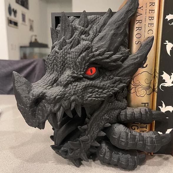 WorldNorse Resin Dragon Decorative Bookend - Red Eyes - image 4