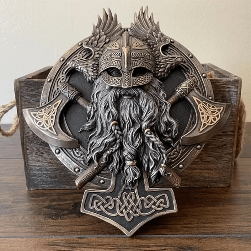 WorldNorse Viking Berserker Double Axe Plaque Statue - image 2