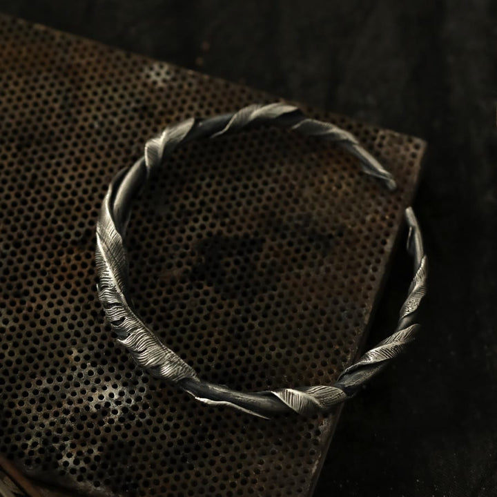WorldNorse Vintage Feather Open Bracelet