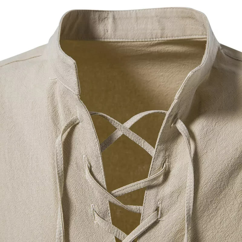 WorldNorse Medieval Lace-Up Tunic Henley Costume Shirt - image 3