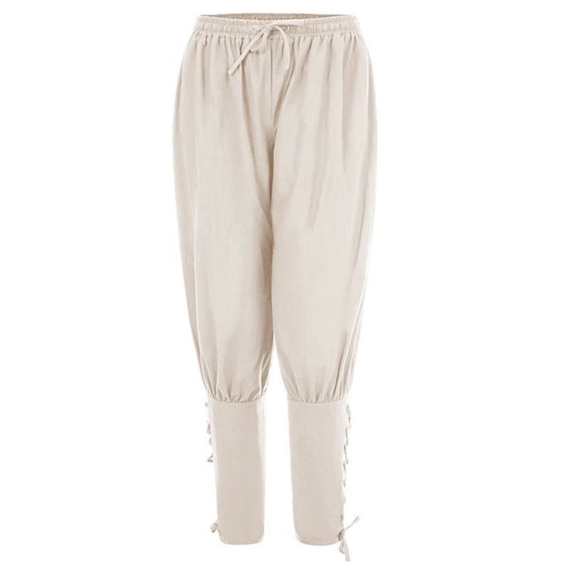 WorldNorse Viking Traditional Ankle Ties Costume Pant - White - 3XL - image 0