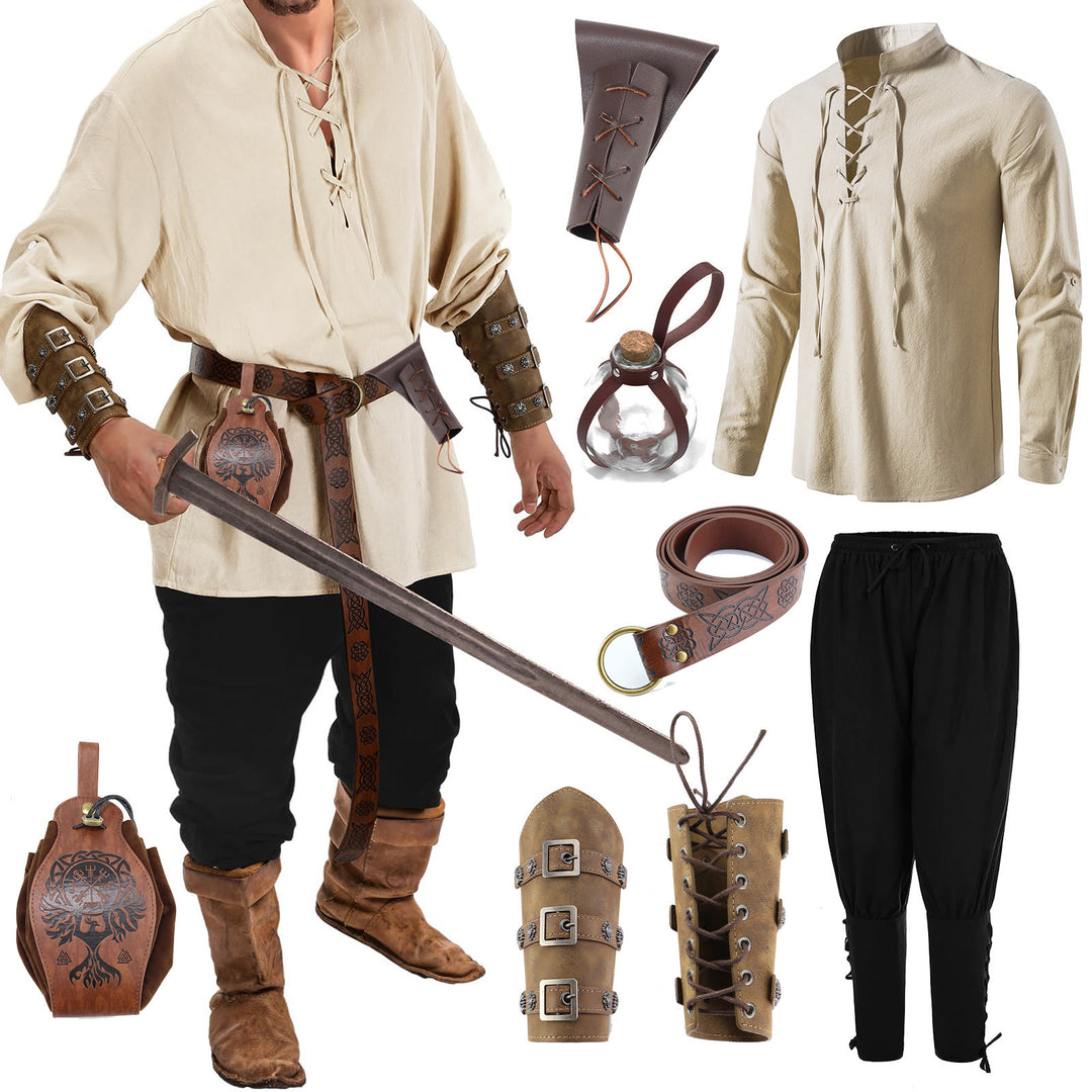 WorldNorse Viking Medieval Pirate Shirt Costume Set  - image 0