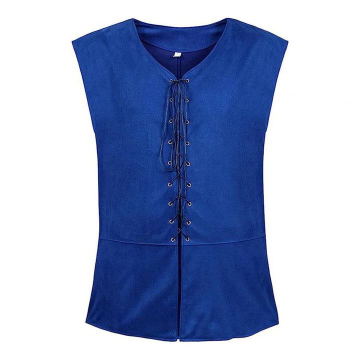 WorldNorse Medieval Lace-Up Vest Costume Waistcoat - Blue - 2XL - image 4