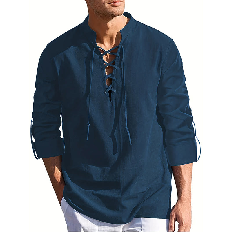 WorldNorse Medieval Lace-Up Tunic Henley Costume Shirt - image 12