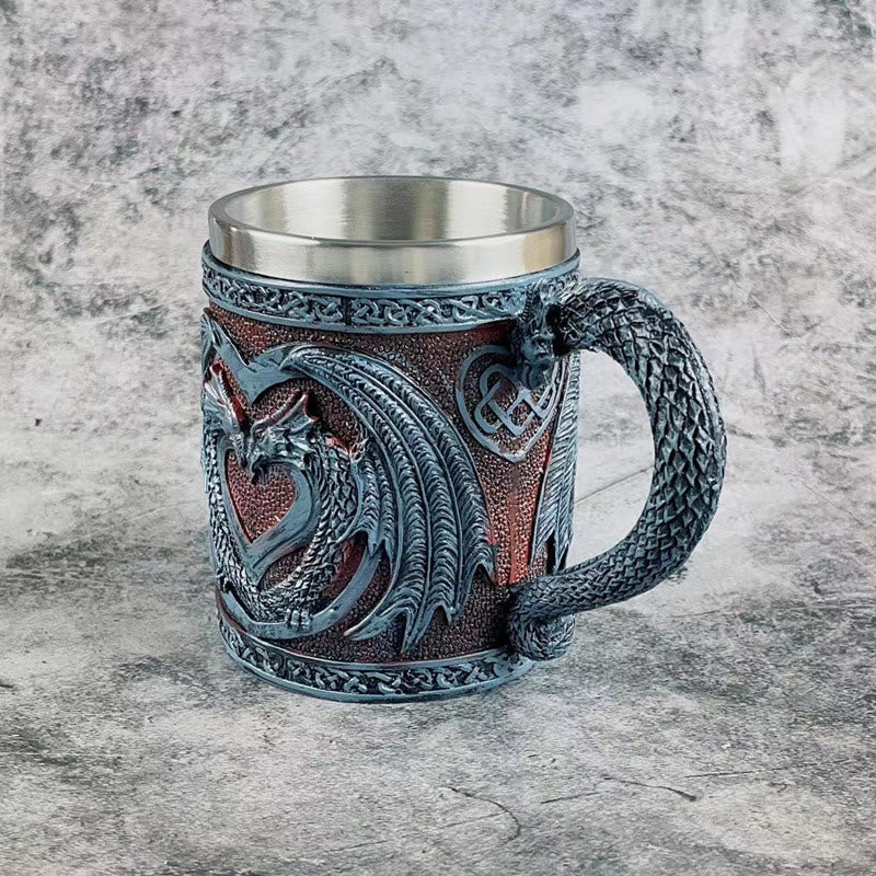 WorldNorse Medieval Dragon Heart Goblet Mug - image 3