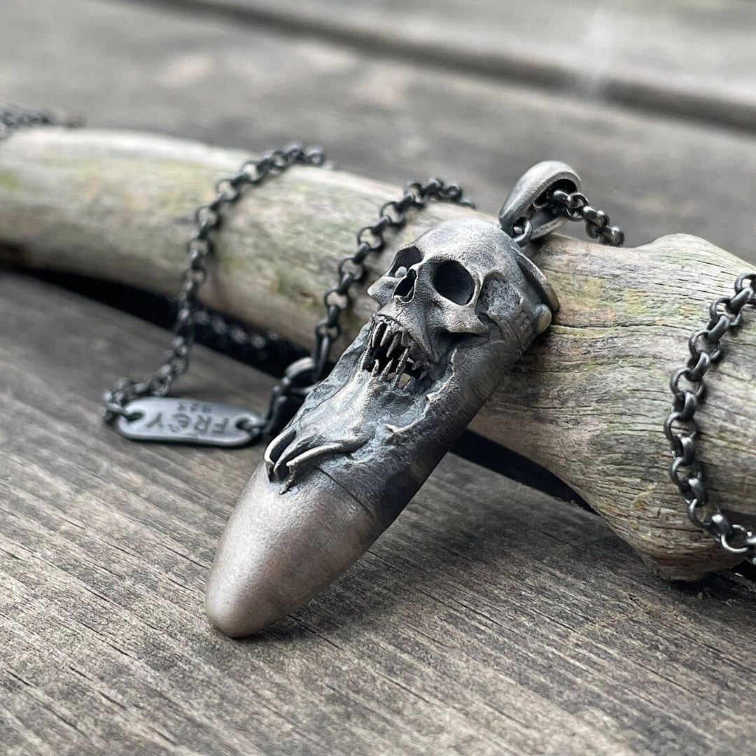 WorldNorse Skull Bullet Pendant Necklace - image 2