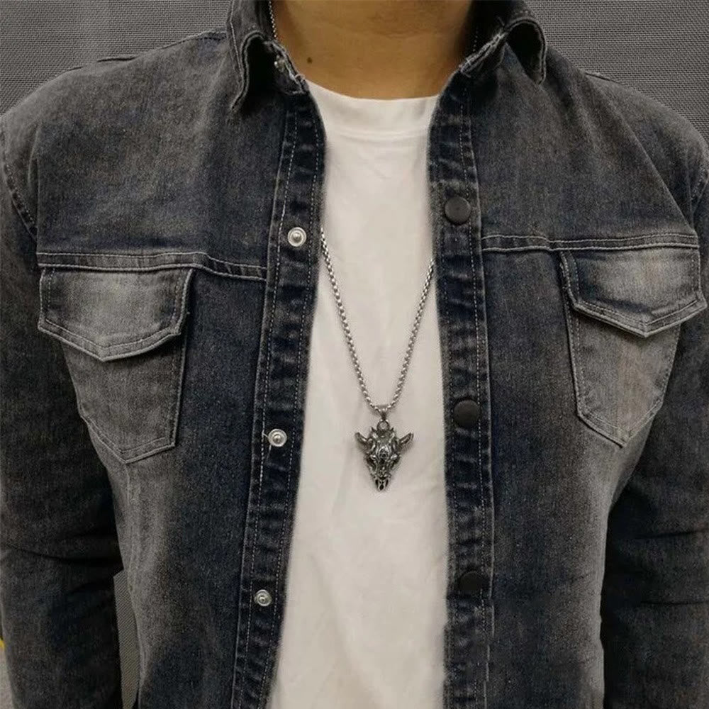 WorldNorse Dark Horned Beast Necklace - image 1