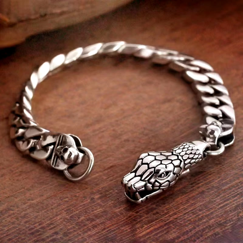 WorldNorse Snake Skull Cuban Link Bracelet - image 8
