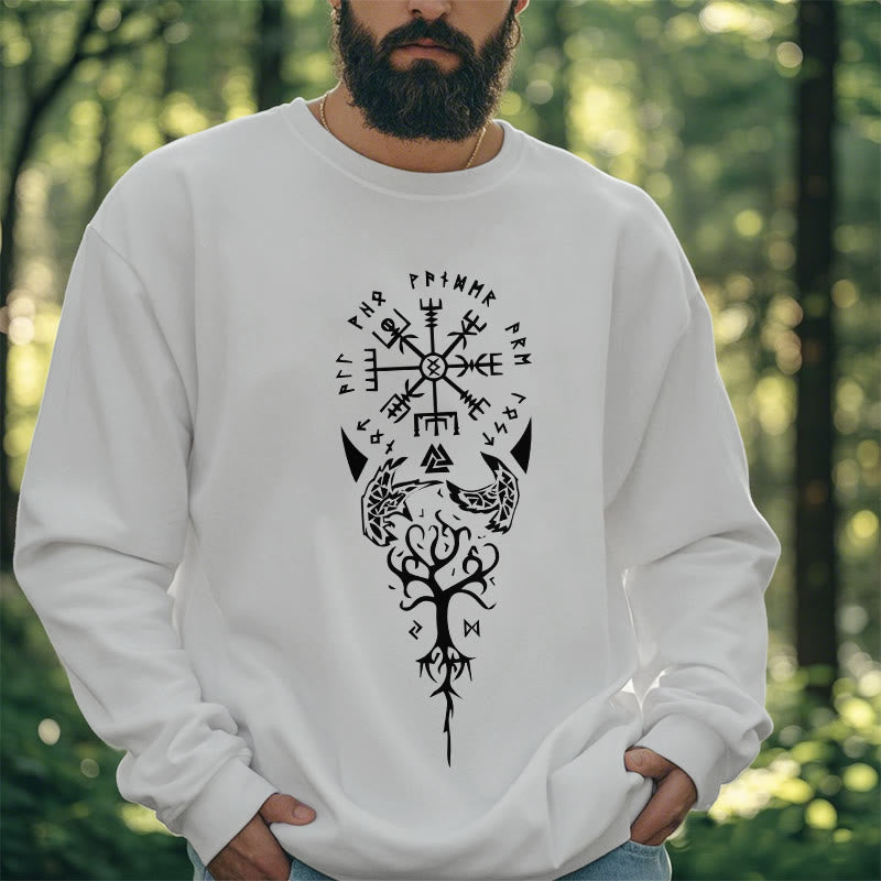 WorldNorse Vegvisir Yggdrasil Raven Sweatshirt - image 13