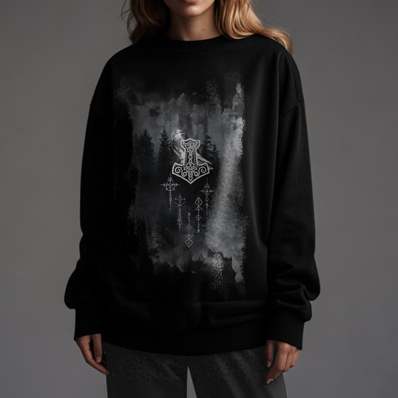 WorldNorse Raven Thor's Hammer Sweatshirt - image 7