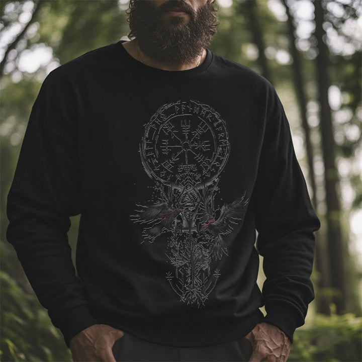 WorldNorse Viking Vegvisir Valknut Totem Sweatshirt - image 5