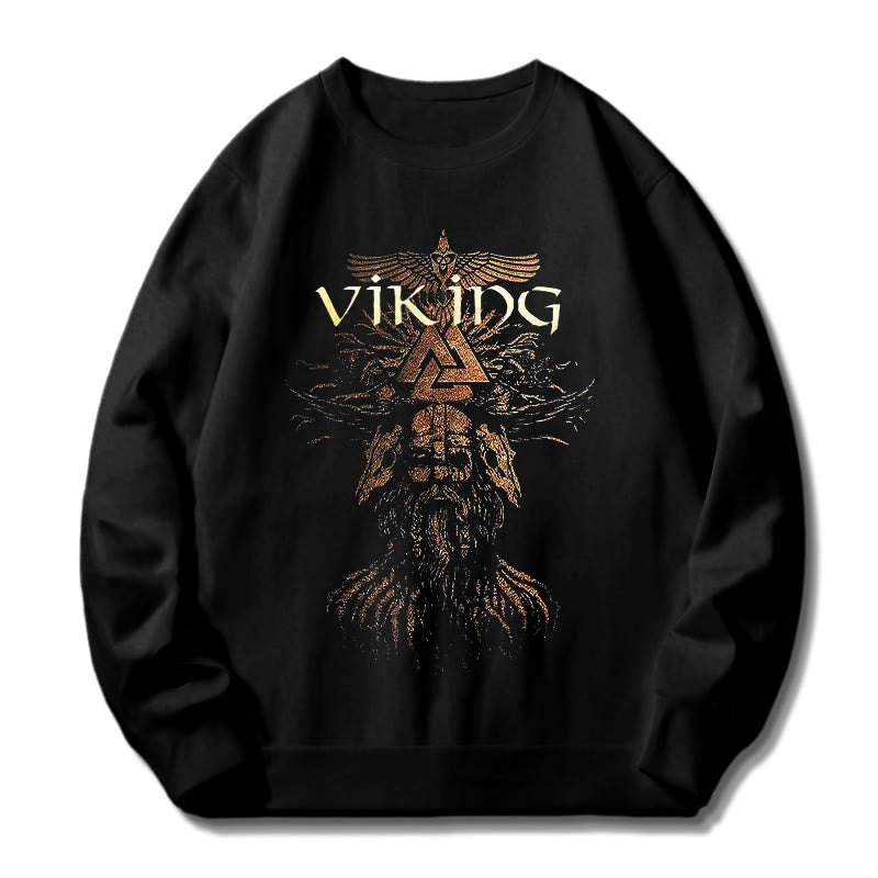 WorldNorse Viking Art Raven Valknut Sweatshirt - image 2