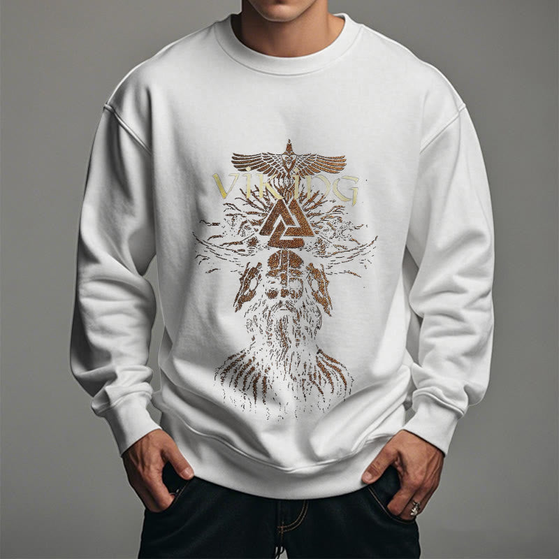 WorldNorse Viking Art Raven Valknut Sweatshirt - image 12
