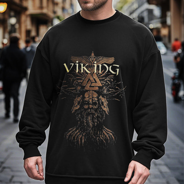 WorldNorse Viking Art Raven Valknut Sweatshirt - image 6