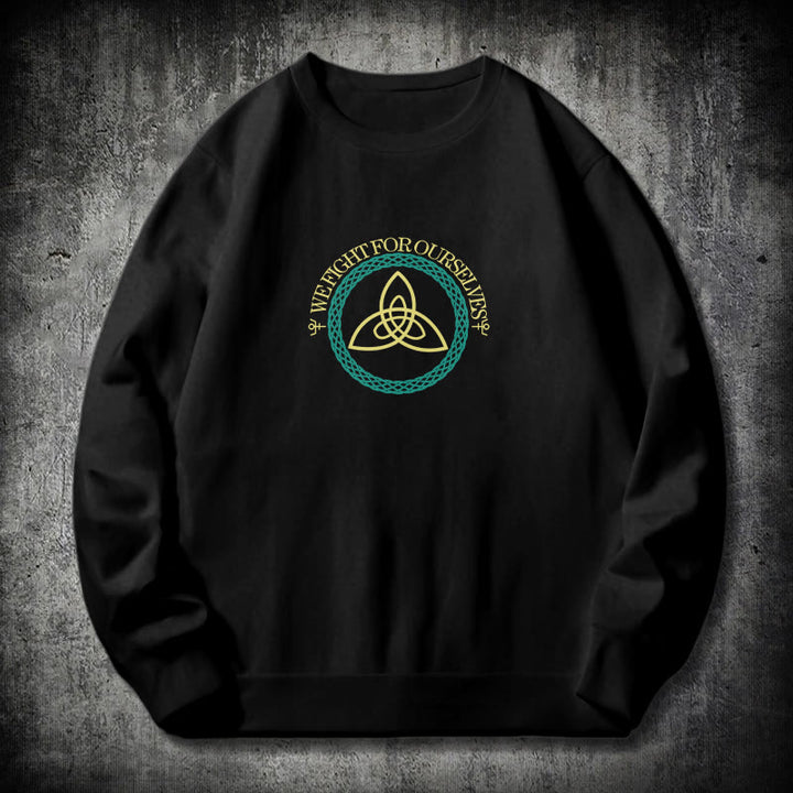 WorldNorse Celtic Knot Round Triquetra Sweatshirt - Black - 2XL - image 0
