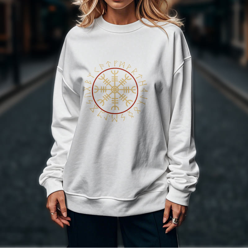 WorldNorse Helm Of Awe With Rune Circle Sweatshirt - image 17
