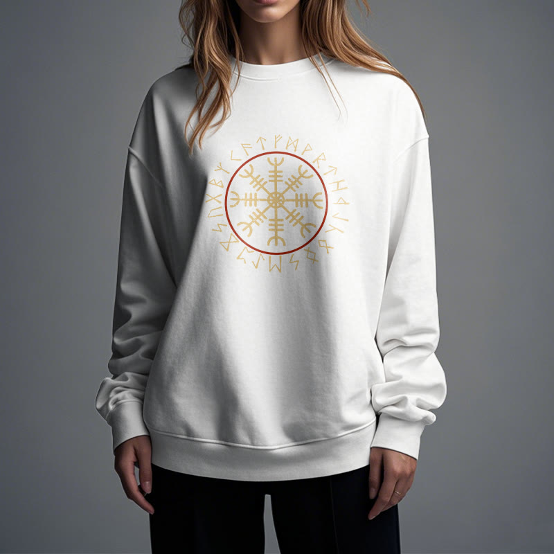 WorldNorse Helm Of Awe With Rune Circle Sweatshirt - image 15