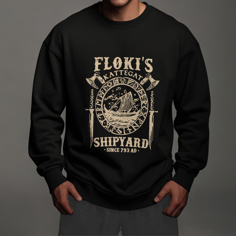 WorldNorse Shipyard Viking Ship And Sword Sweatshirt - image 4